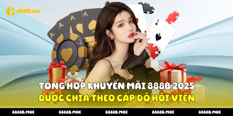 Tổng hợp khuyến mãi 888B 2025 được chia theo cấp độ hội viên